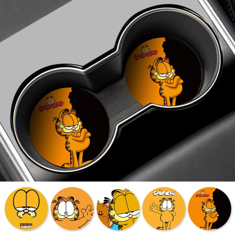 Tablet Accessories For Car - Kartun Garfield Car Cup Coaster Universal