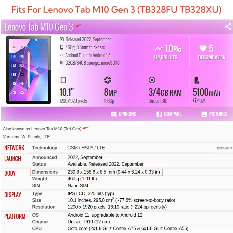 Capa untuk Lenovo Tab M10 3rd  - Lenovo Tablet M10 Accessories ulasan dan harga