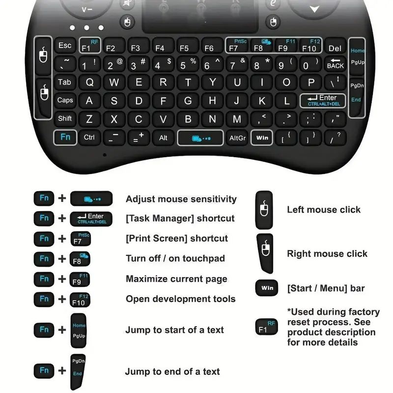 Keyboard Nirkabel Mini 2.4GHz  - Windows Tablet Accessories ulasan dan harga